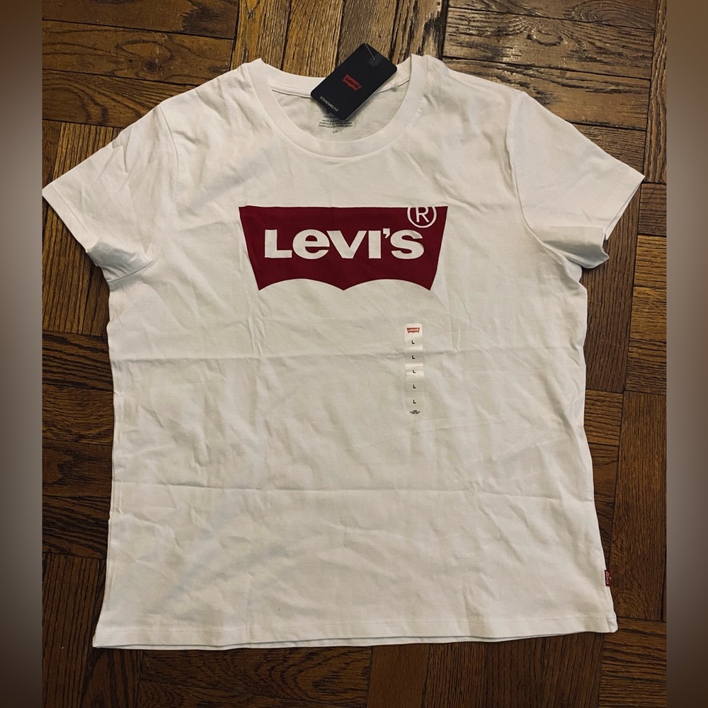 Levi's White Tee with Red Graphic